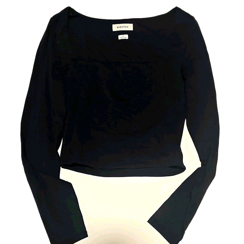 Babaton Women's Black Long Sleeve Square Neck Blouse Size M